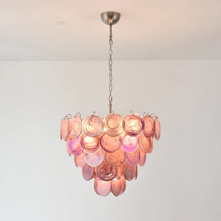 Seraphine Iridescent Pink Disc Chandelier
