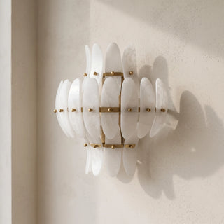 Seraphine Tiered Alabaster Petal Wall Sconce