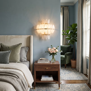 Seraphine Tiered Alabaster Petal Wall Sconce
