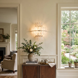 Seraphine Tiered Alabaster Petal Wall Sconce