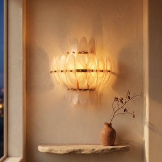 Seraphine Tiered Alabaster Petal Wall Sconce