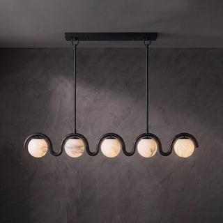Serein Wave Alabaster Linear Chandelier