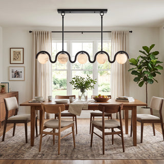 Serein Wave Alabaster Linear Chandelier