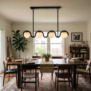 Serein Wave Alabaster Linear Chandelier