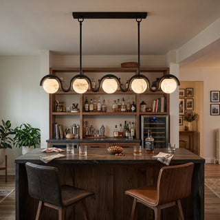 Serein Wave Alabaster Linear Chandelier