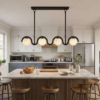 Serein Wave Alabaster Linear Chandelier