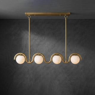 Serein Wave Alabaster Linear Chandelier
