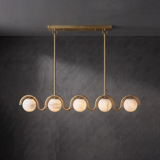 Serein Wave Alabaster Linear Chandelier
