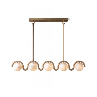 Serein Wave Alabaster Linear Chandelier