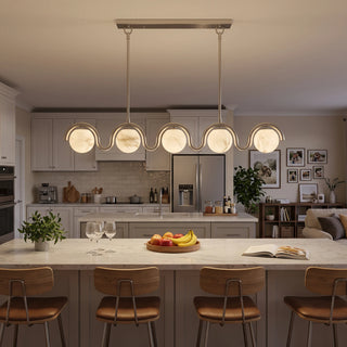 Serein Wave Alabaster Linear Chandelier