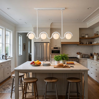 Serein Wave Alabaster Linear Chandelier