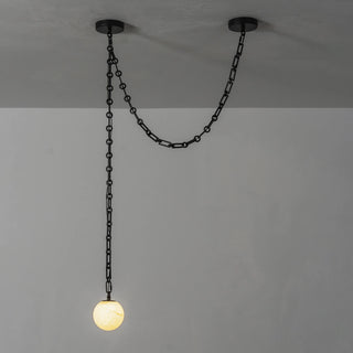 Alabaster Spherical Chain Chandelier