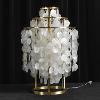 Round Shell Tiered Table Lamp