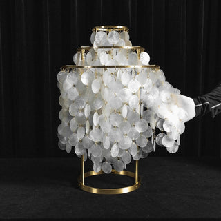 Round Shell Tiered Table Lamp