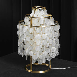 Round Shell Tiered Table Lamp