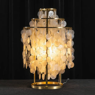 Round Shell Tiered Table Lamp