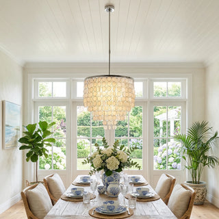 Shell Waterfall Oceana Tiered Chandelier