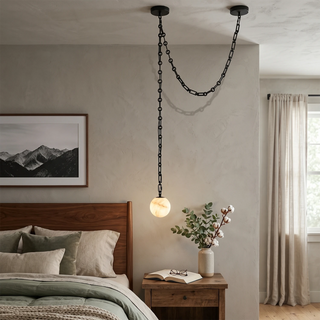 Alabaster Spherical Chain Chandelier