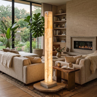 Solenne Alabaster Column Floor Lamp