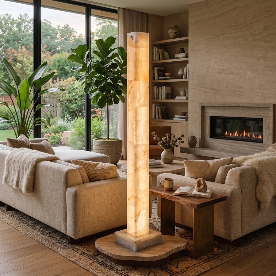Solenne Alabaster Column Floor Lamp