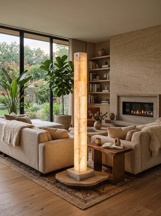 Solenne Alabaster Column Floor Lamp