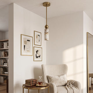 Solenne Alabaster Cylinder Pendant Light