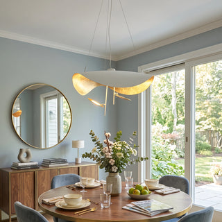 Solenne Gold Leaf Wave Pendant Light