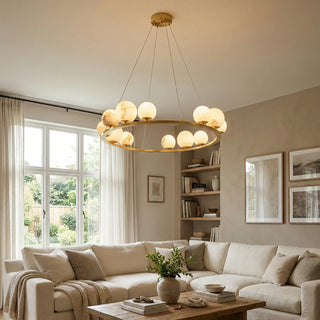 Spherical Tagliato Alabaster Chandelier