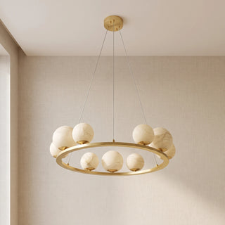 Spherical Tagliato Alabaster Chandelier