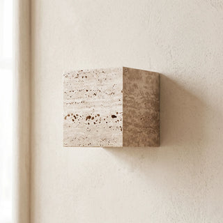 Square Rectangular Travertine Wall Lamp
