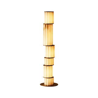 Staggered Fluted Column Alabaster Floor Lamp