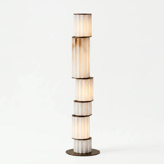 Staggered Fluted Column Alabaster Floor Lamp
