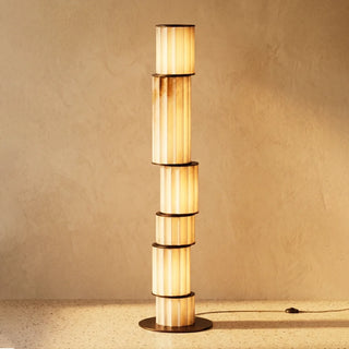 Staggered Fluted Column Alabaster Floor Lamp