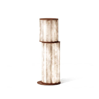 Staggered Fluted Column Alabaster Table Lamp