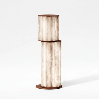 Staggered Fluted Column Alabaster Table Lamp