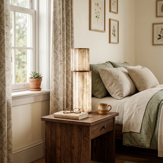 Staggered Fluted Column Alabaster Table Lamp