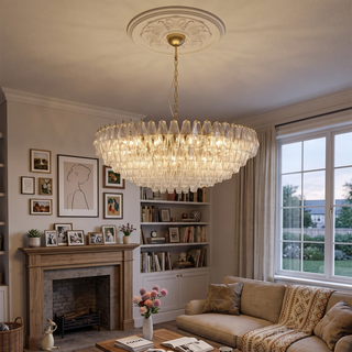 Stellan Faceted Glass Tiered Chandelier
