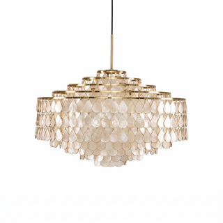 Teardrops Tiered Shell Pendant Light - view 3 | Vidirlighting