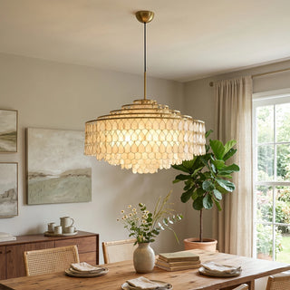 Teardrops Tiered Shell Pendant Light
