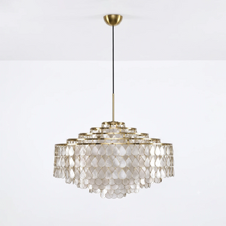 Teardrops Tiered Shell Pendant Light - view 2 | Vidirlighting