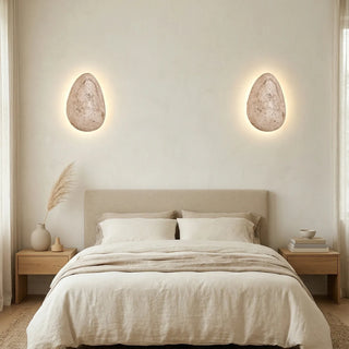 Terra Ovo Pebble-Shaped Travertine Wall Lamp