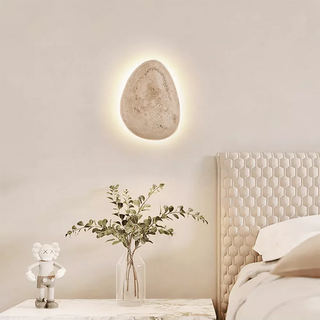 Terra Ovo Pebble-Shaped Travertine Wall Lamp