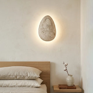 Terra Ovo Pebble-Shaped Travertine Wall Lamp