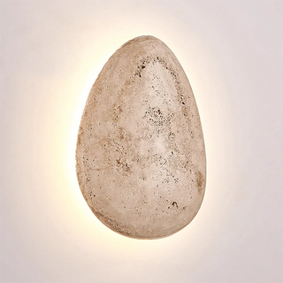 Terra Ovo Pebble-Shaped Travertine Wall Lamp