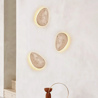 Terra Ovo Pebble-Shaped Travertine Wall Lamp