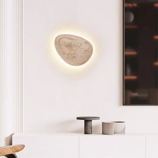 Terra Ovo Pebble-Shaped Travertine Wall Lamp