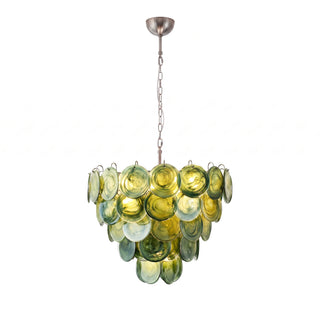 Thalia Olive Swirl Green Disc Chandelier