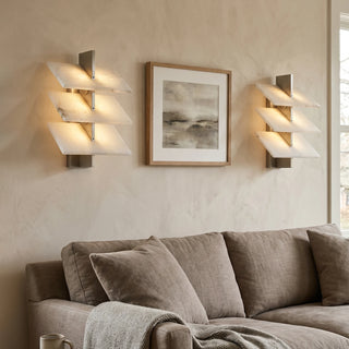 Tiered Alabaster Slab Wall Sconce