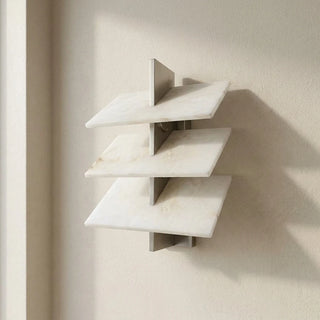 Tiered Alabaster Slab Wall Sconce