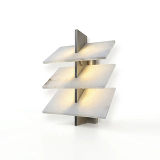 Tiered Alabaster Slab Wall Sconce
